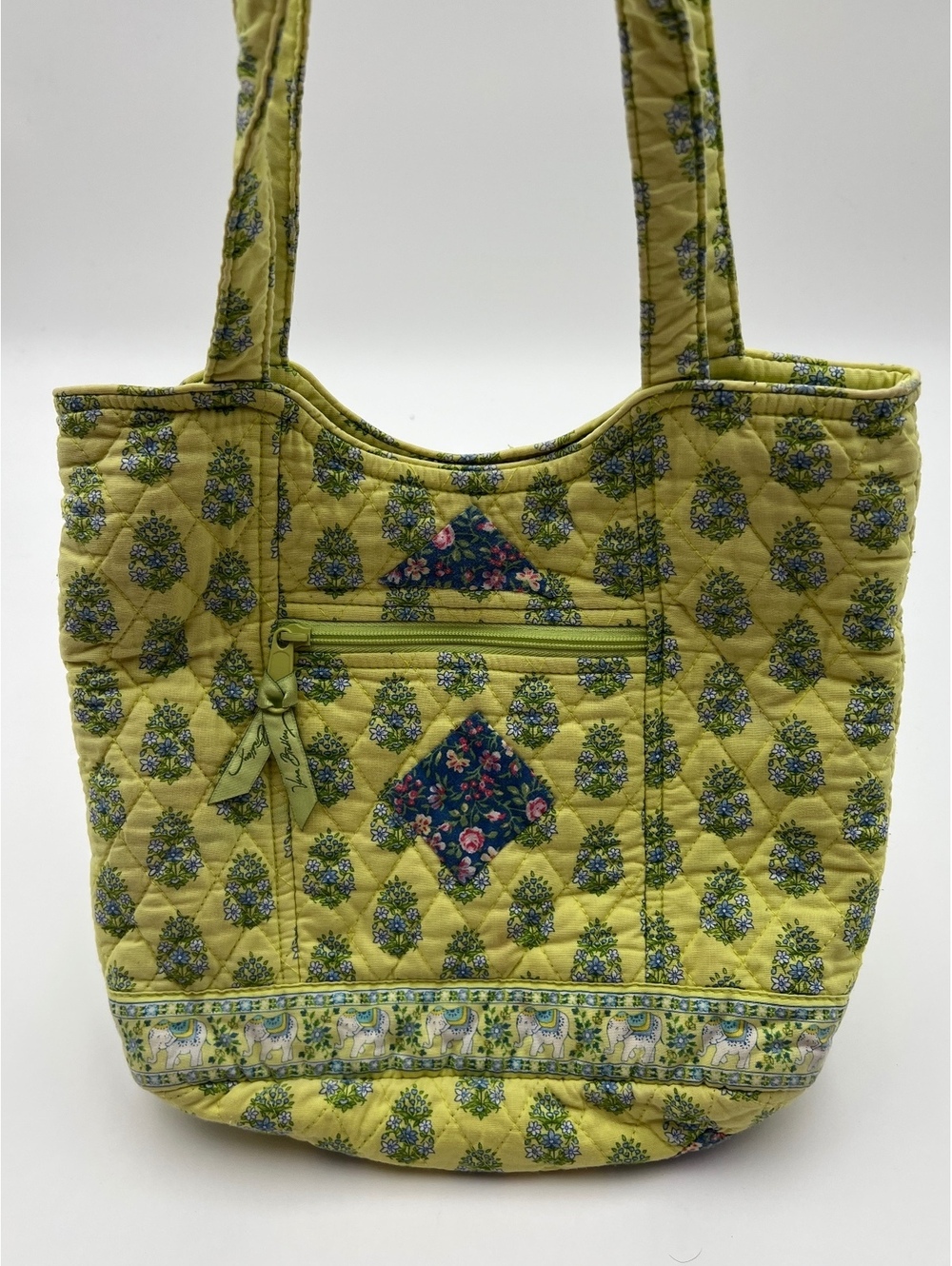Vera Bradley Yellow floral elephant border quilted tote (SKU-0432 HB-035)